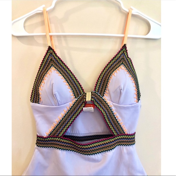 ASOS River Island Lilac Stitch Detail Swimsuit - Picture 7 of 12